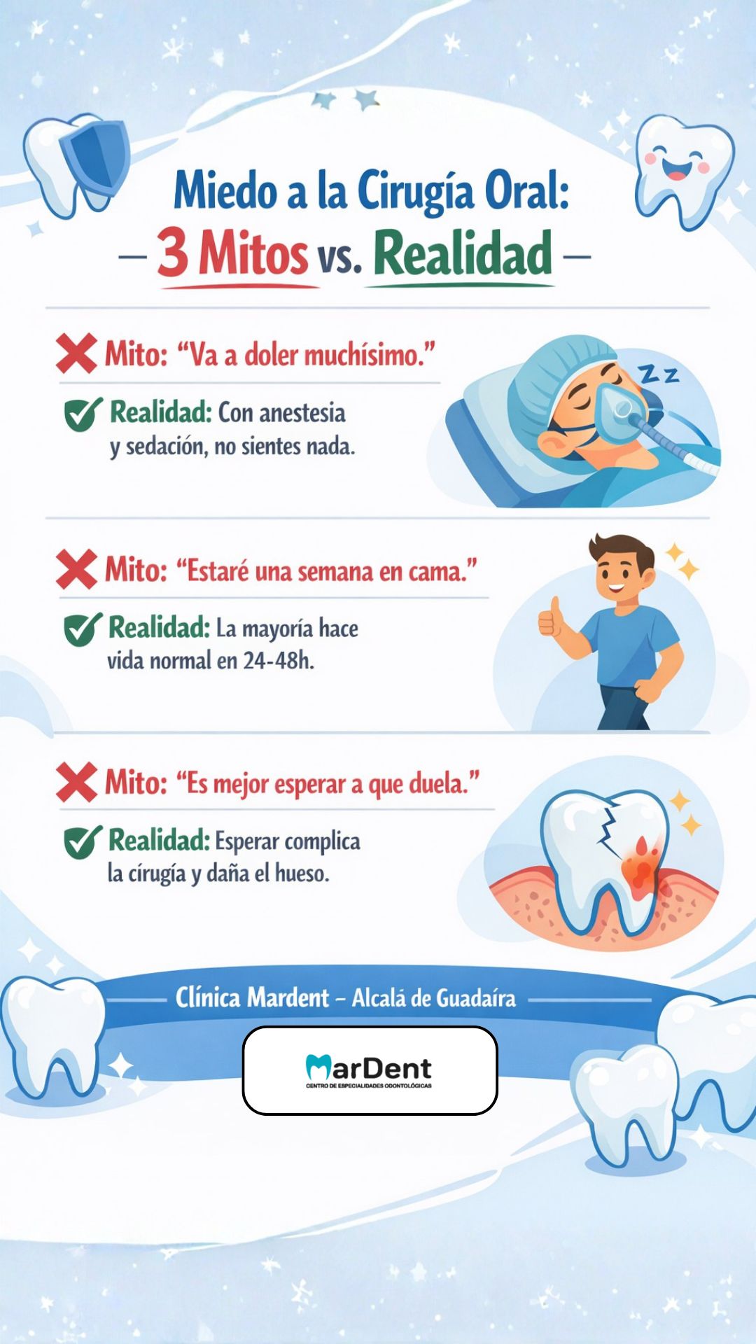 infografia sobre mitos de la ciruguía oral